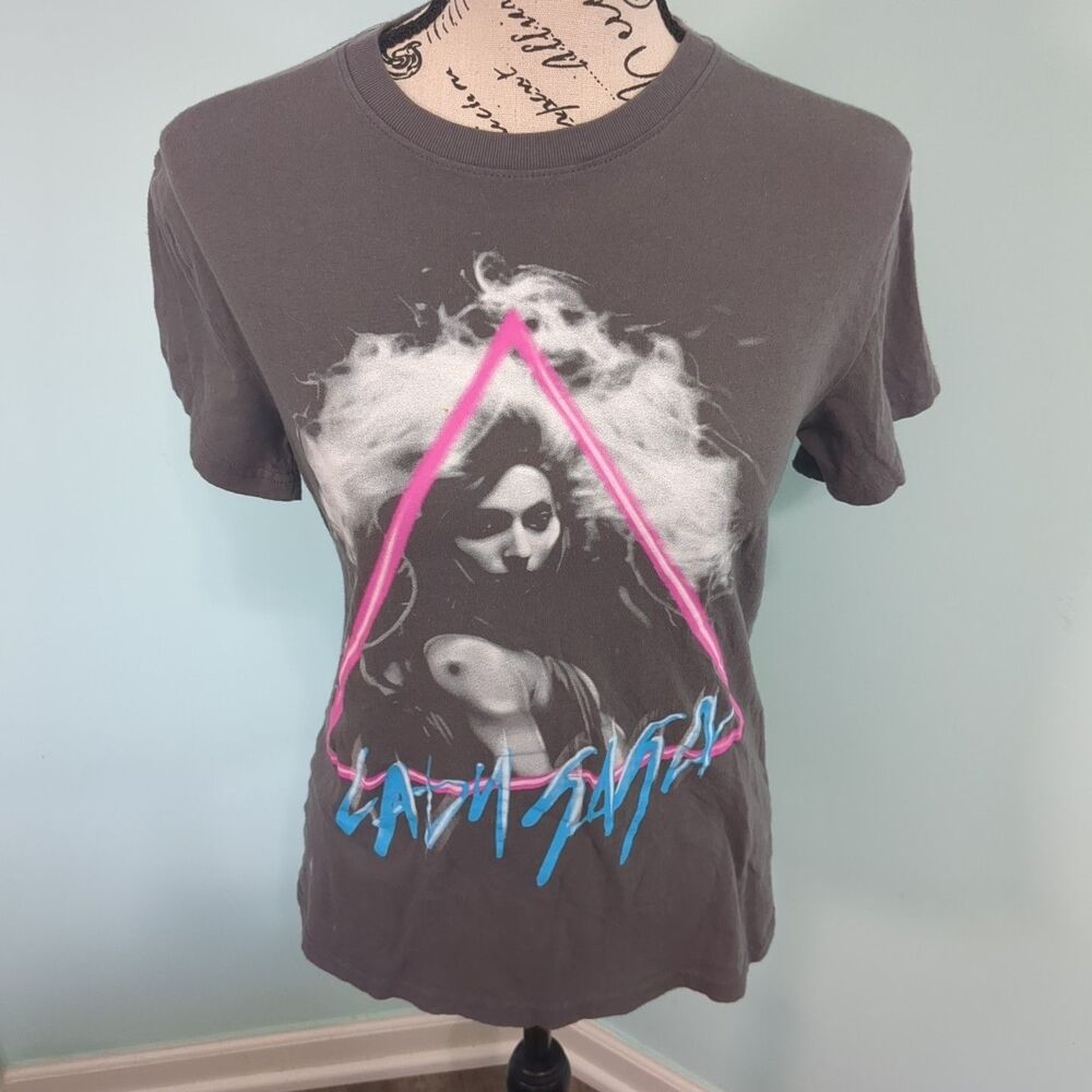 Lady Gaga Black Triangle Pyramid Born this Way concert band tee extra small